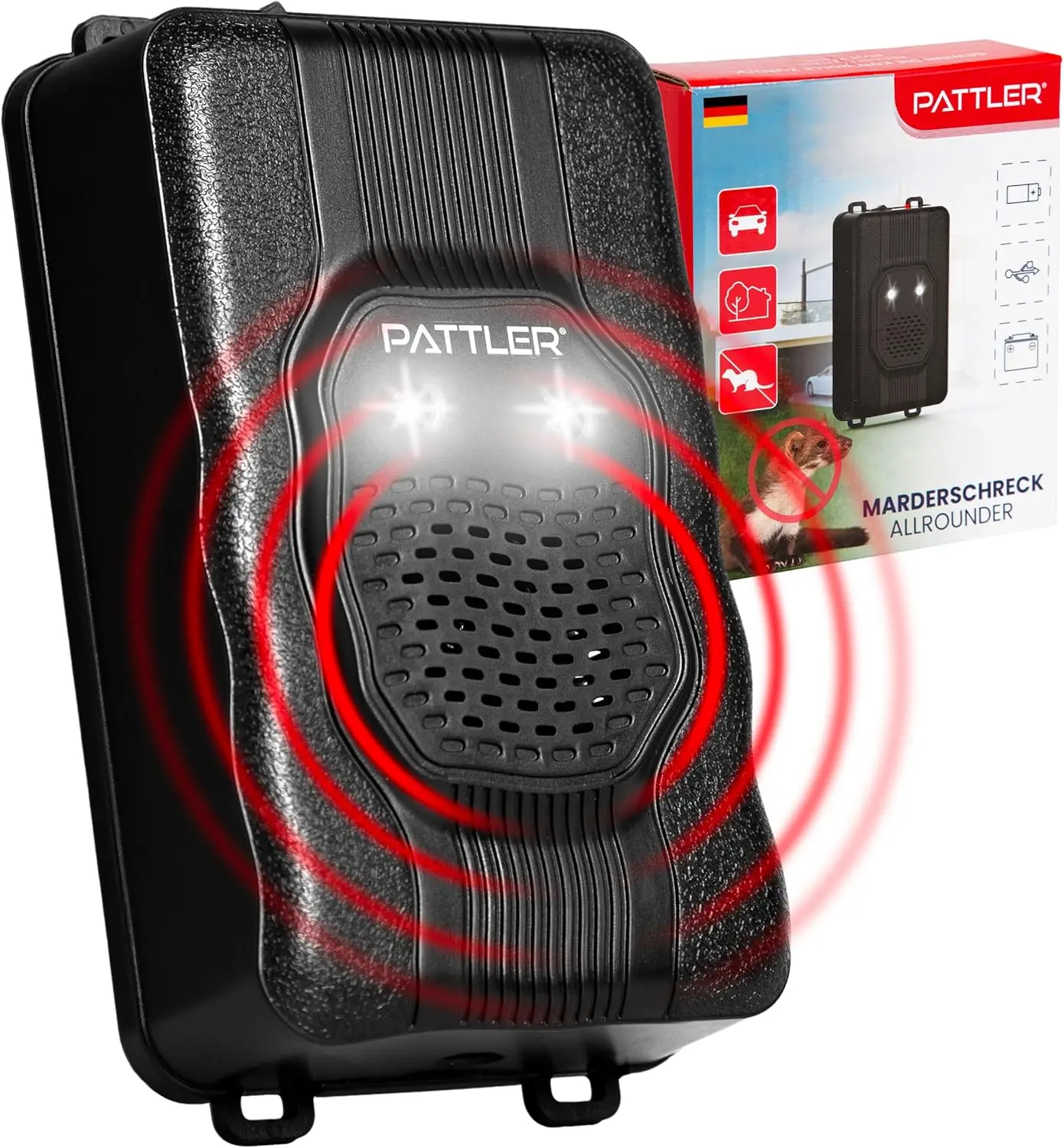 Dissuasore Elettronico Per Martore – Ultrasuoni E Luci LED, Protezione Auto E Casa Fino A 90 M²