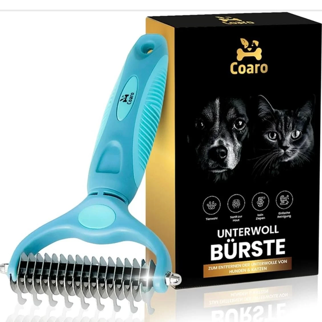COARO – Unterwollbürste für Hunde/Katzen