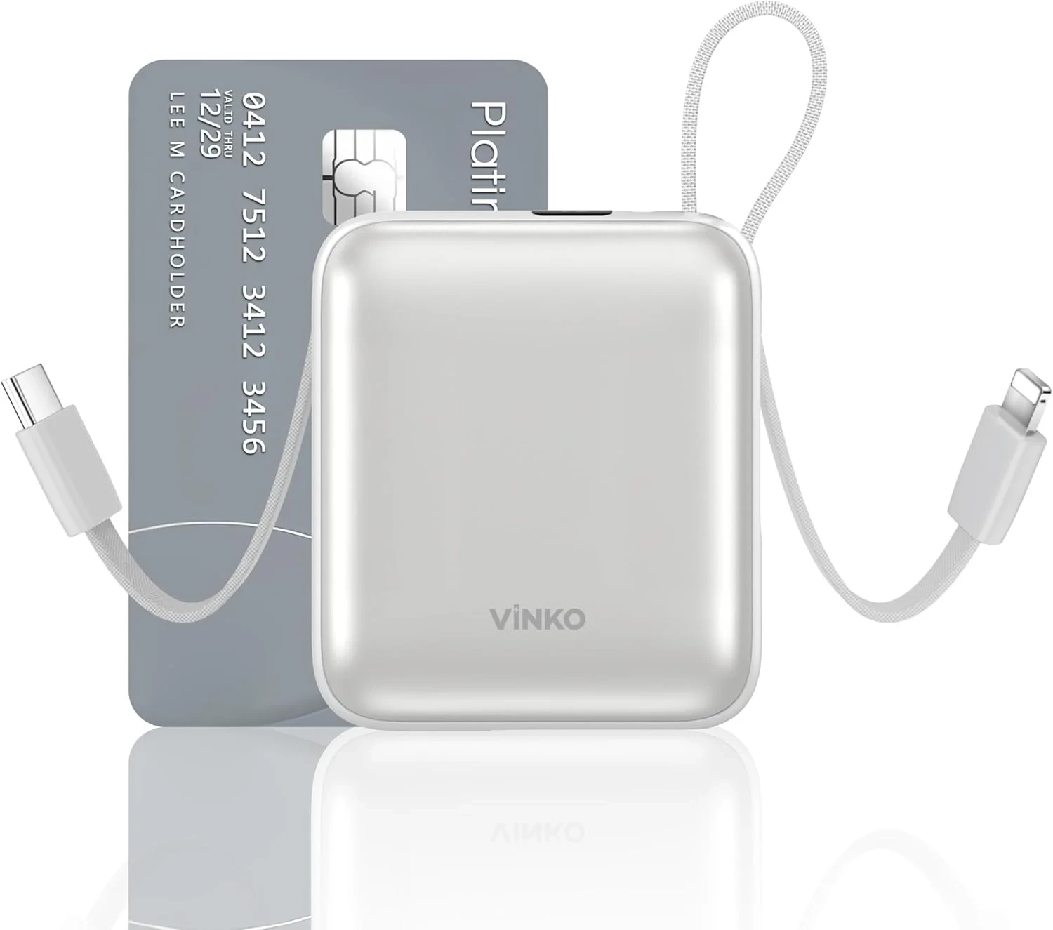 VINKO Powerbank mit Kabel