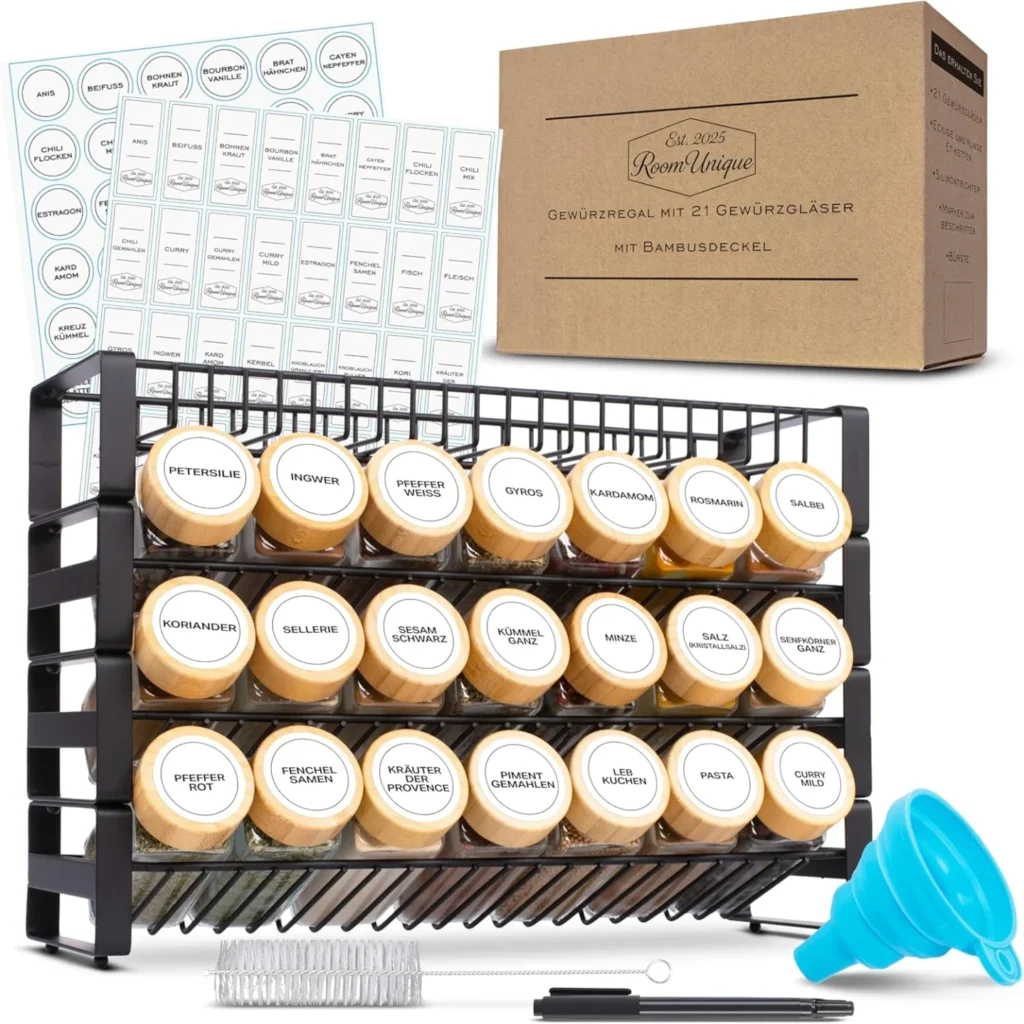ROOMUNIQUE Gewürzregal+21 Gläser ROOMUNIQUE Gewürzregal+21 Gläser